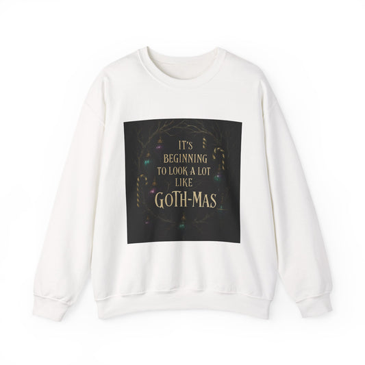 Goth‑Mas Crewneck Sweatshirt — "It's Beginning to Look a Lot Like Goth‑Mas" Holiday Gothic Sweater