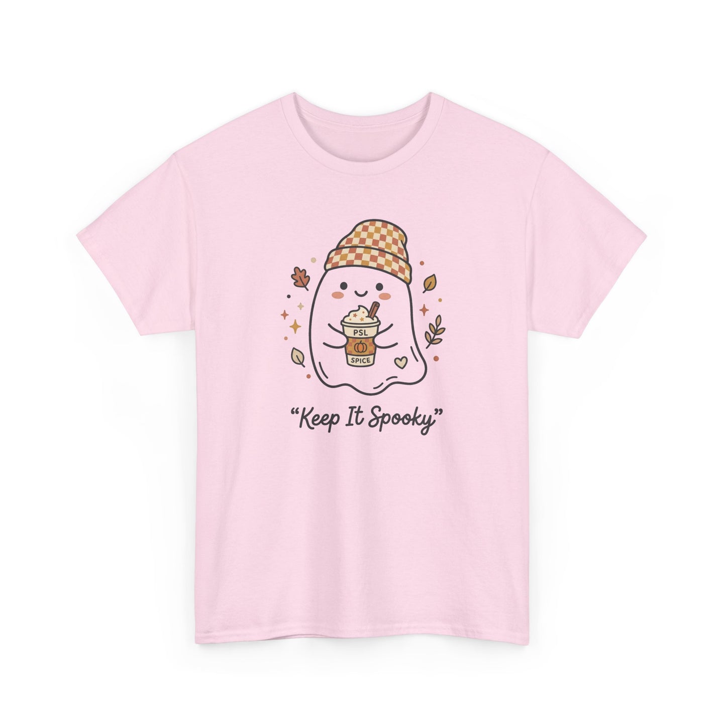 Keep It Spooky Ghost Tee — Cute Fall Halloween Shirt with Pumpkin Latte