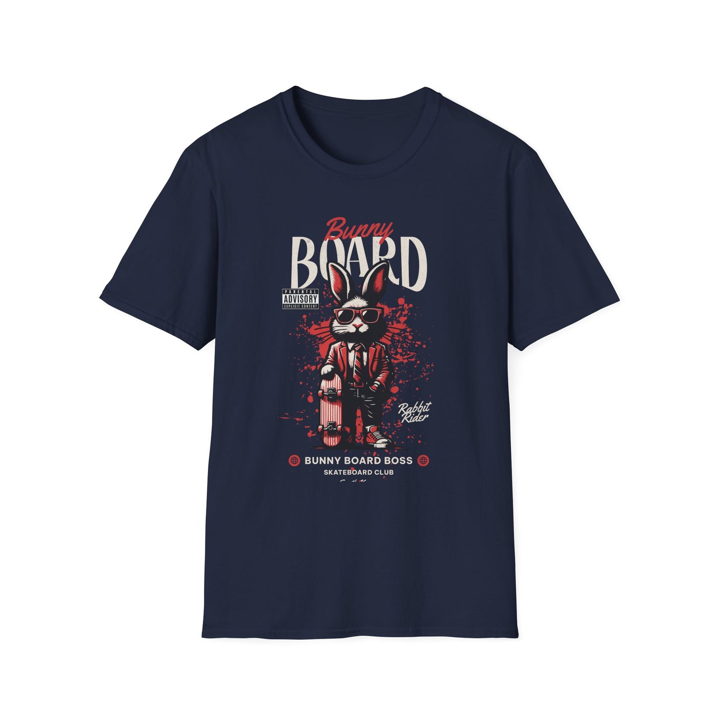 Skateboarding Bunny, Unisex Softstyle T-Shirt