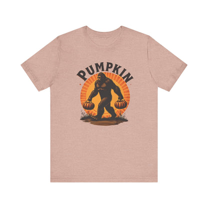 Pumpkin Bigfoot T-Shirt – Unisex Harvest Tee for Fall, Halloween, Autumn Celebrations, Gift for Nature Lovers, Casual Wear