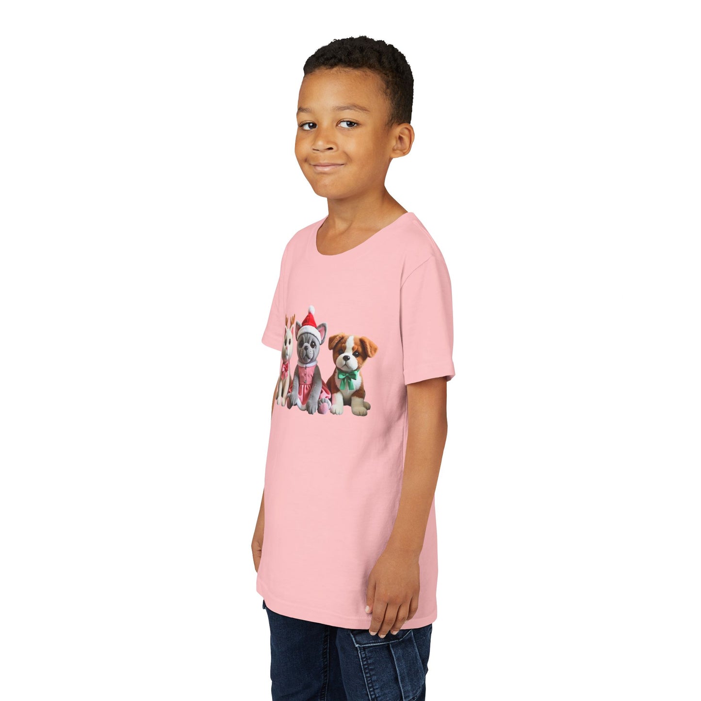 Kids Christmas Puppy Tee — Cute Festive Dogs in Santa Hats