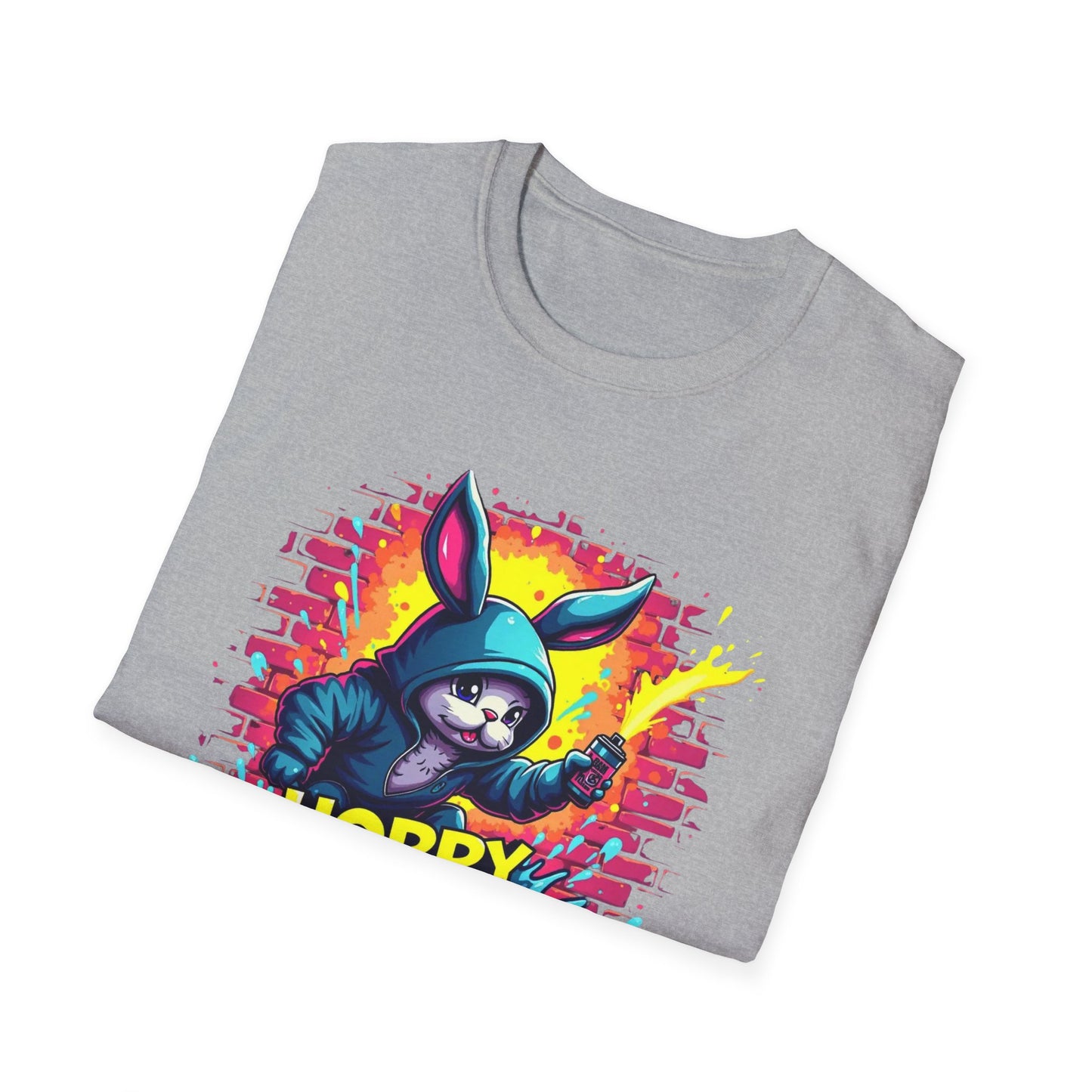 Easter Bunny 'Hoppy Easter' T-Shirt — Colorful Neon Bunny Graphic Tee