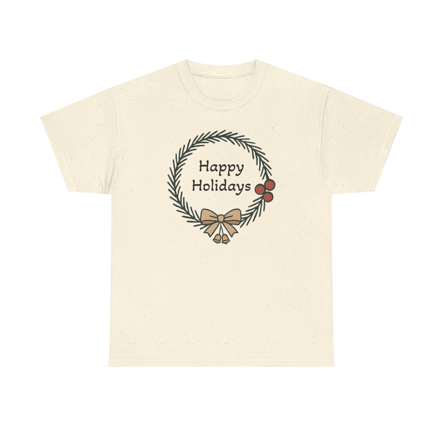 Happy Holiday Wreath, Unisex Heavy Cotton Tee