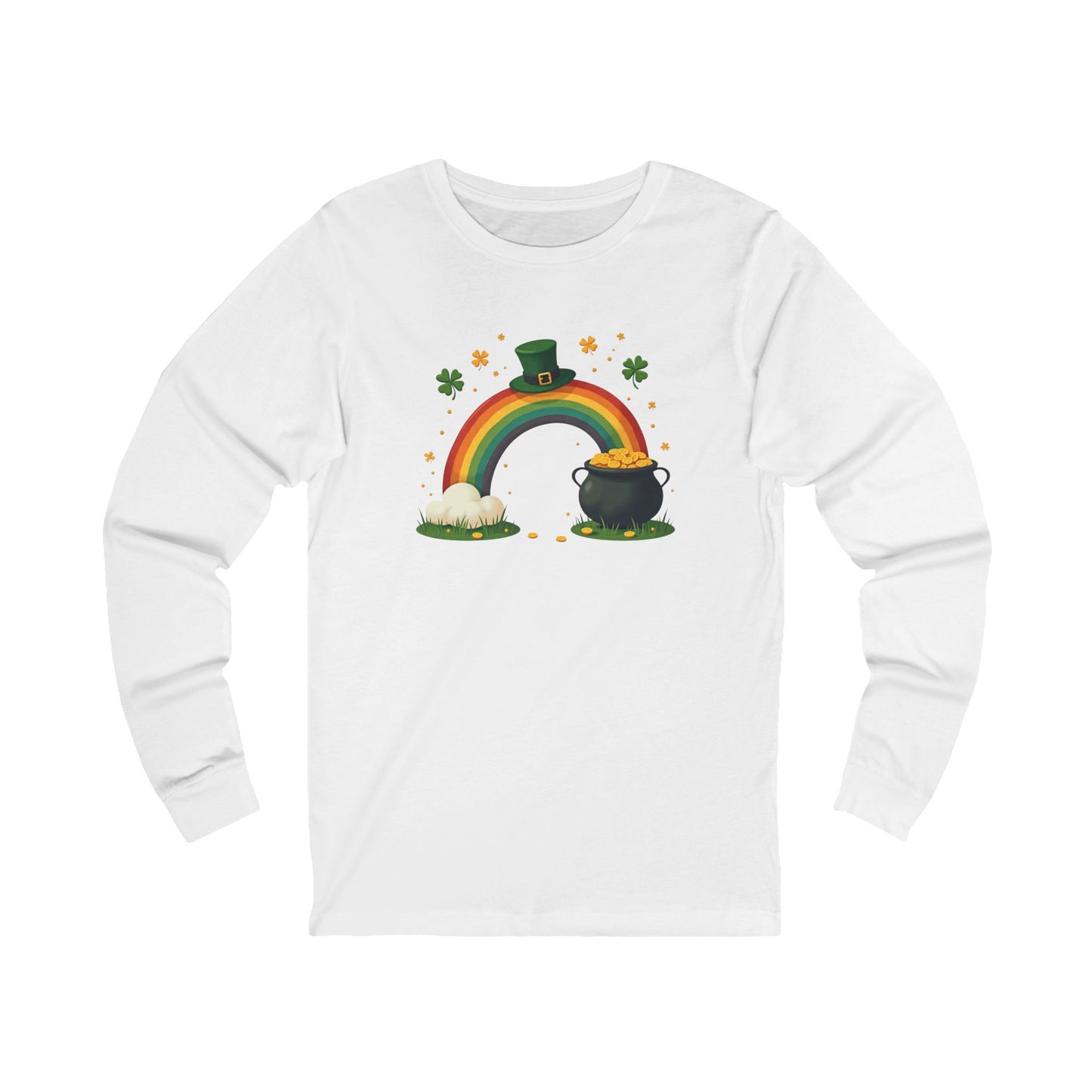 St. Patrick's Day Rainbow & Pot of Gold Long Sleeve Tee
