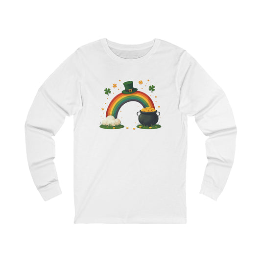 St. Patrick's Day Rainbow & Pot of Gold Long Sleeve Tee