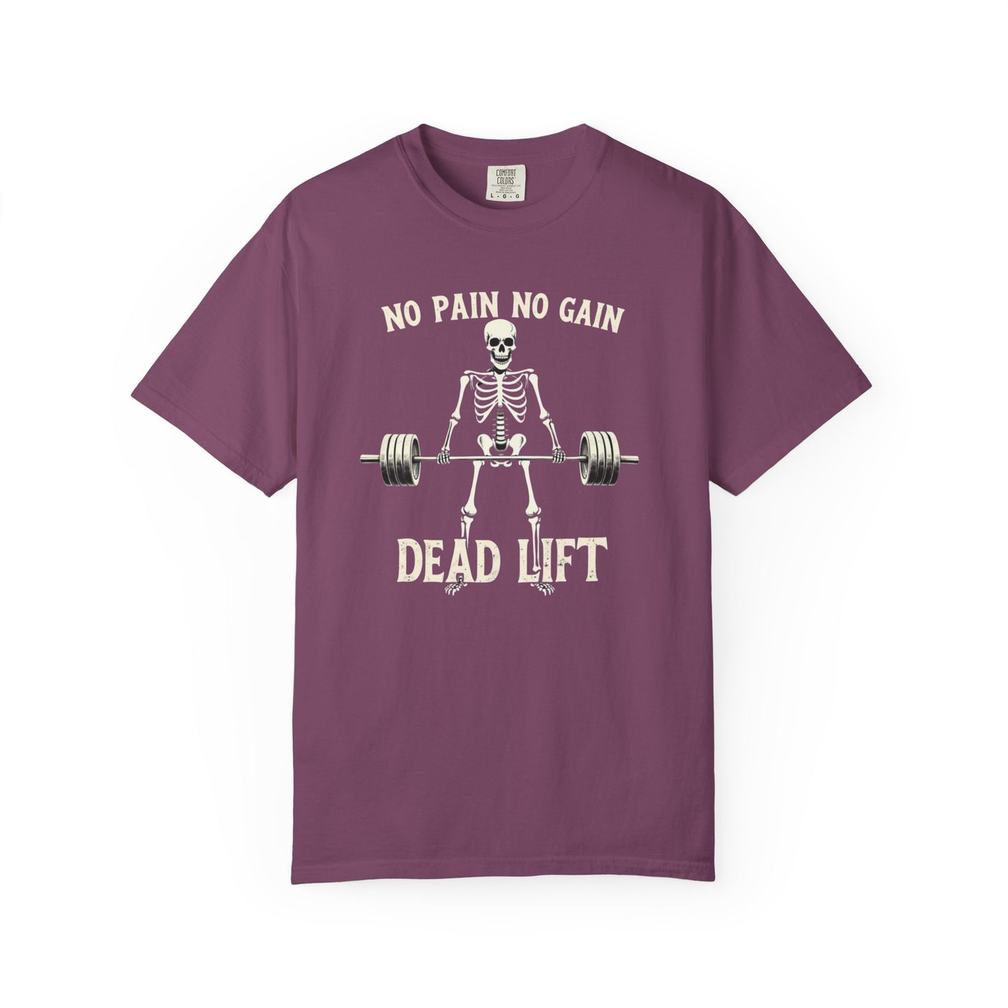 Deadlift Skeleton T-Shirt — “No Pain No Gain” Weightlifting Gym Tee