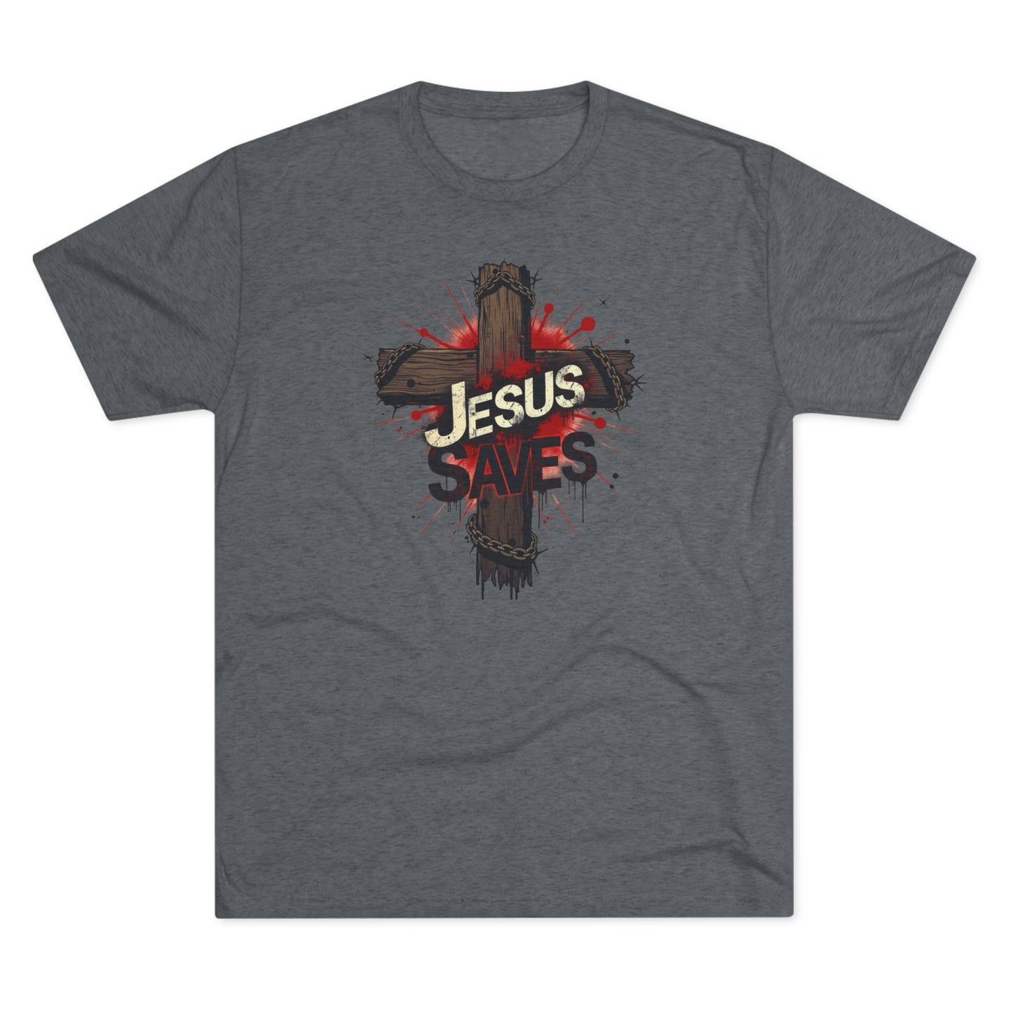 Jesus Saves Cross Tee — Christian Faith Graphic T-Shirt