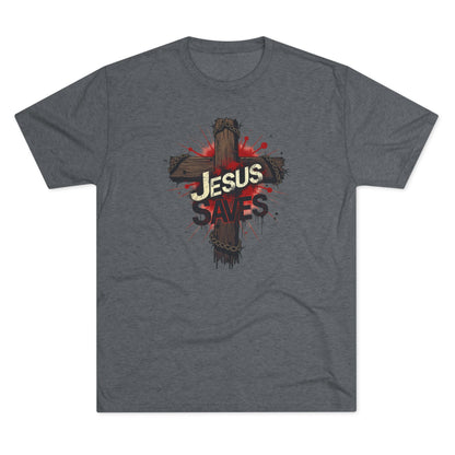 Jesus Saves Cross Tee — Christian Faith Graphic T-Shirt