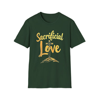 Sacrificial Love Unisex Softstyle T-Shirt - Faith-Inspired Casual Wear - Psychonaut Swag