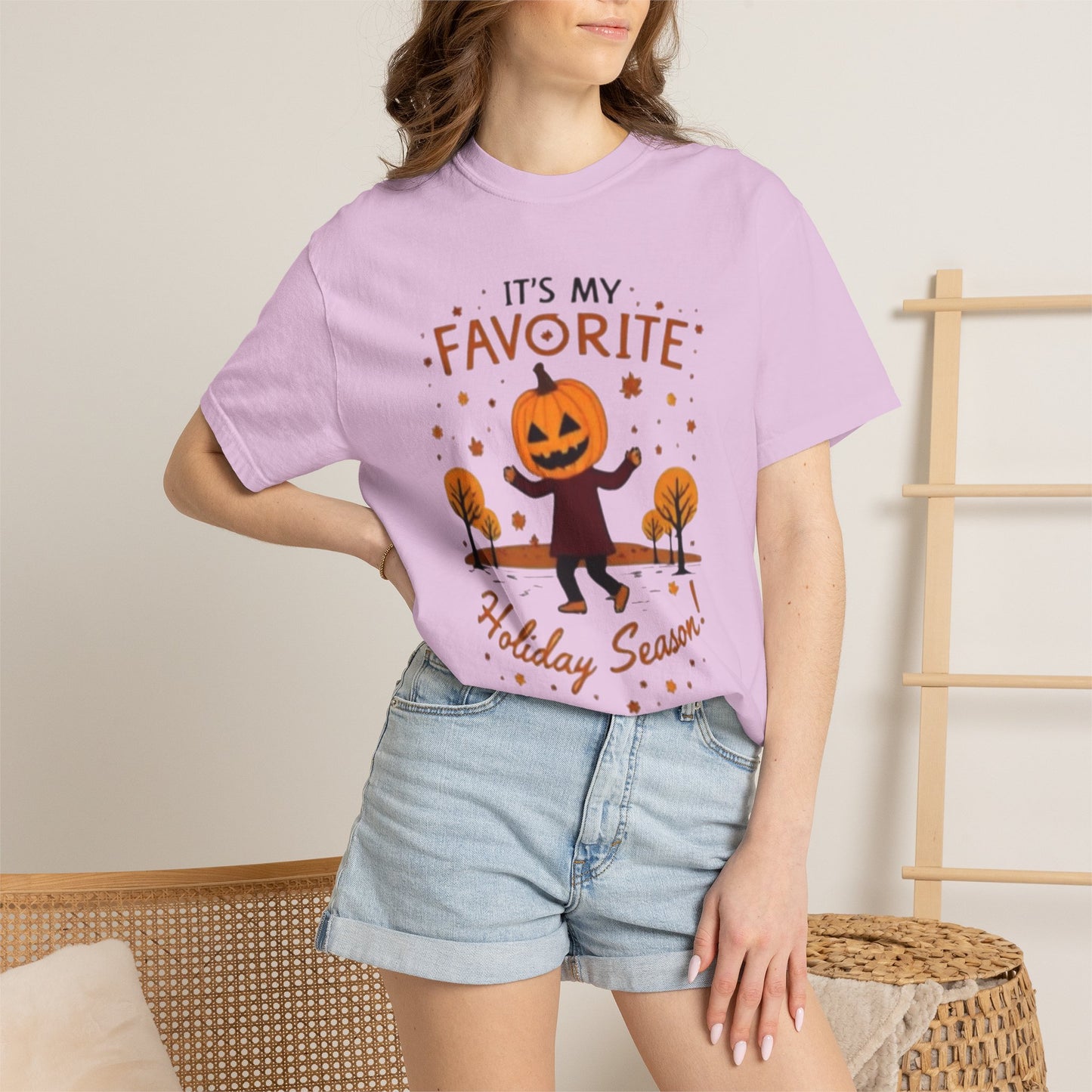 Halloween Pumpkin Head T-Shirt — "It's My Favorite Holiday Season!"