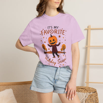 Halloween Pumpkin Head T-Shirt — "It's My Favorite Holiday Season!"