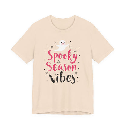 Spooky Season Vibes Tee, Halloween T-Shirt, Unisex Ghost Shirt, Cute Fall Apparel, Casual Halloween Outfit, Halloween Gift