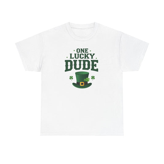 One Lucky Dude T-Shirt — St. Patrick's Day Leprechaun Hat Graphic Tee