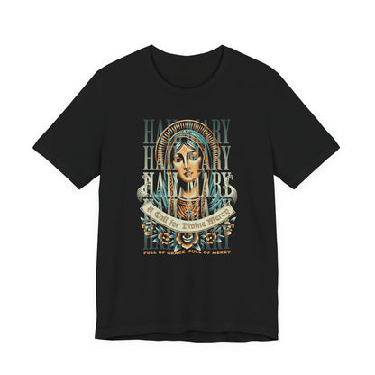 Mary Ave Maria Graphic Tee — 'Ave Maria' Vintage Religious Portrait T‑Shirt