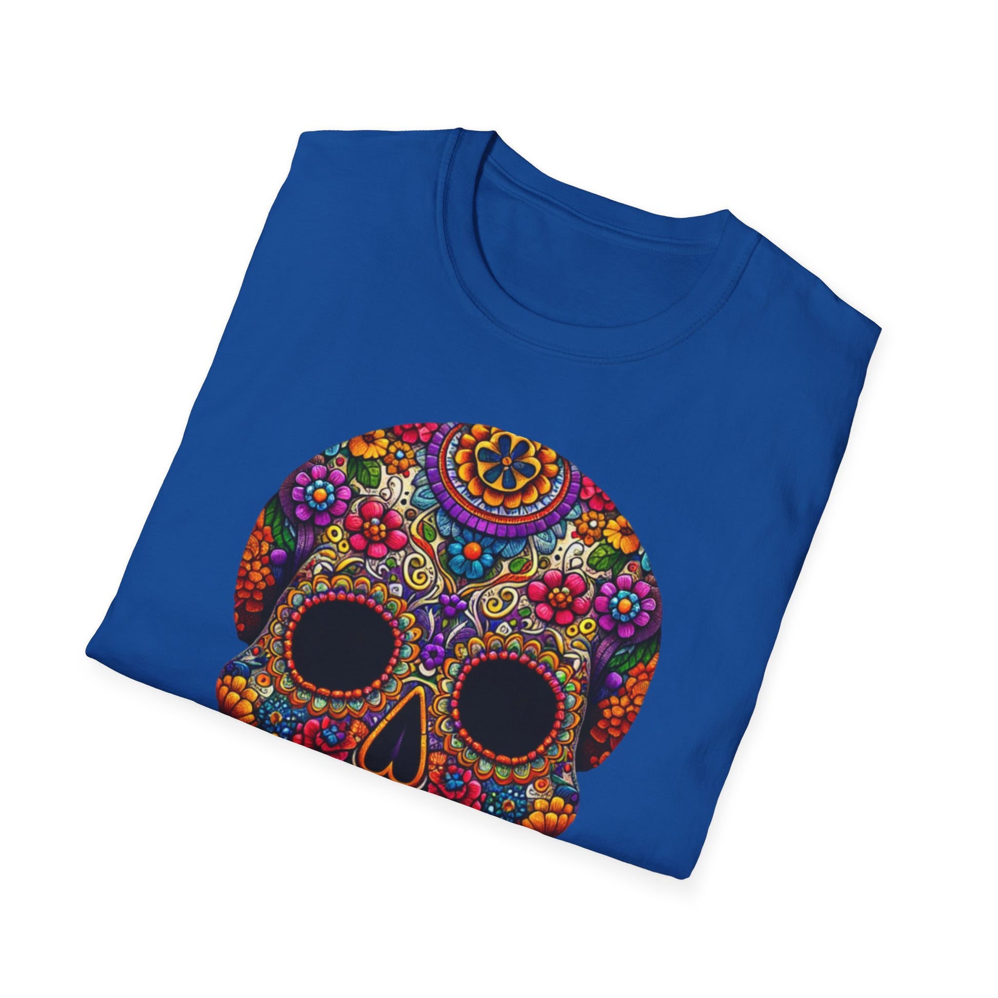 Floral Skull, Unisex Softstyle T-Shirt - Psychonaut Swag