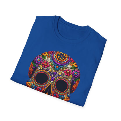 Floral Skull, Unisex Softstyle T-Shirt - Psychonaut Swag