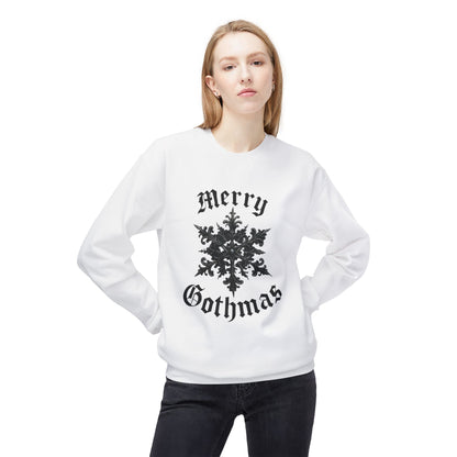 Gothic 'Merry Gothmas' Snowflake Crewneck Sweatshirt