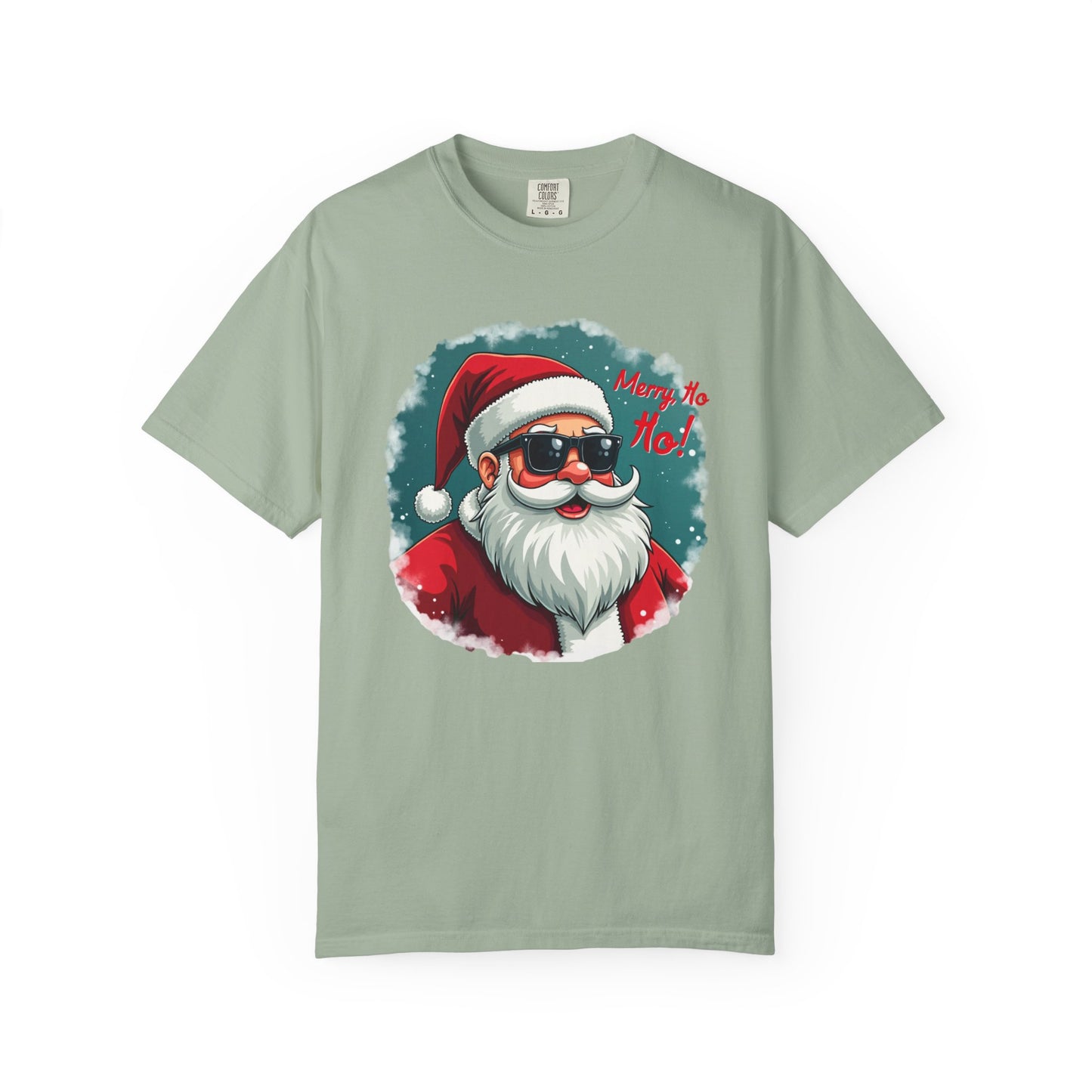 Santa Sunglasses T-Shirt — "Merry Ho Ho!" Cool Retro Christmas Tee