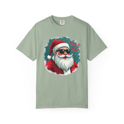 Santa Sunglasses T-Shirt — "Merry Ho Ho!" Cool Retro Christmas Tee