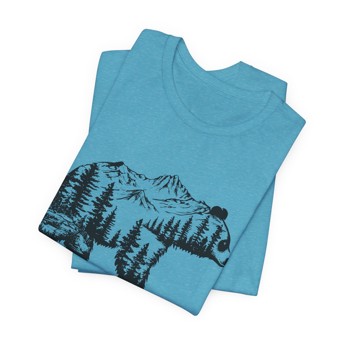 Mountain Bear Graphic Tee — Forest Silhouette Nature T-Shirt