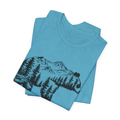 Mountain Bear Graphic Tee — Forest Silhouette Nature T-Shirt