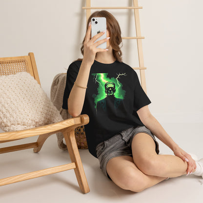 O.G. Frankenstein Lightning Tee – Neon Green Monster Graphic T-Shirt