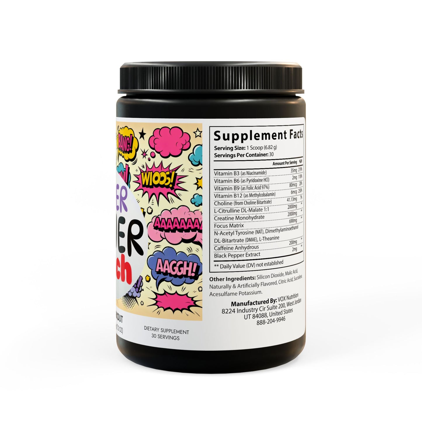Pre-Workout Supplement — Super Power Punch (Fruit Punch, 204g)