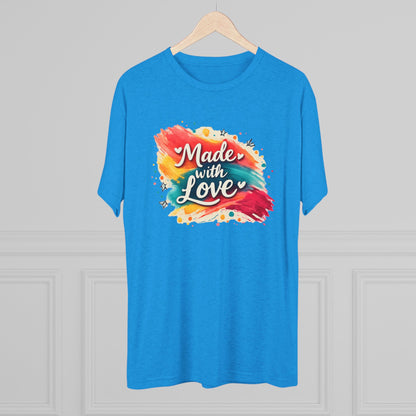 T-Shirt — "Made with Love" Colorful Brushstroke Graphic