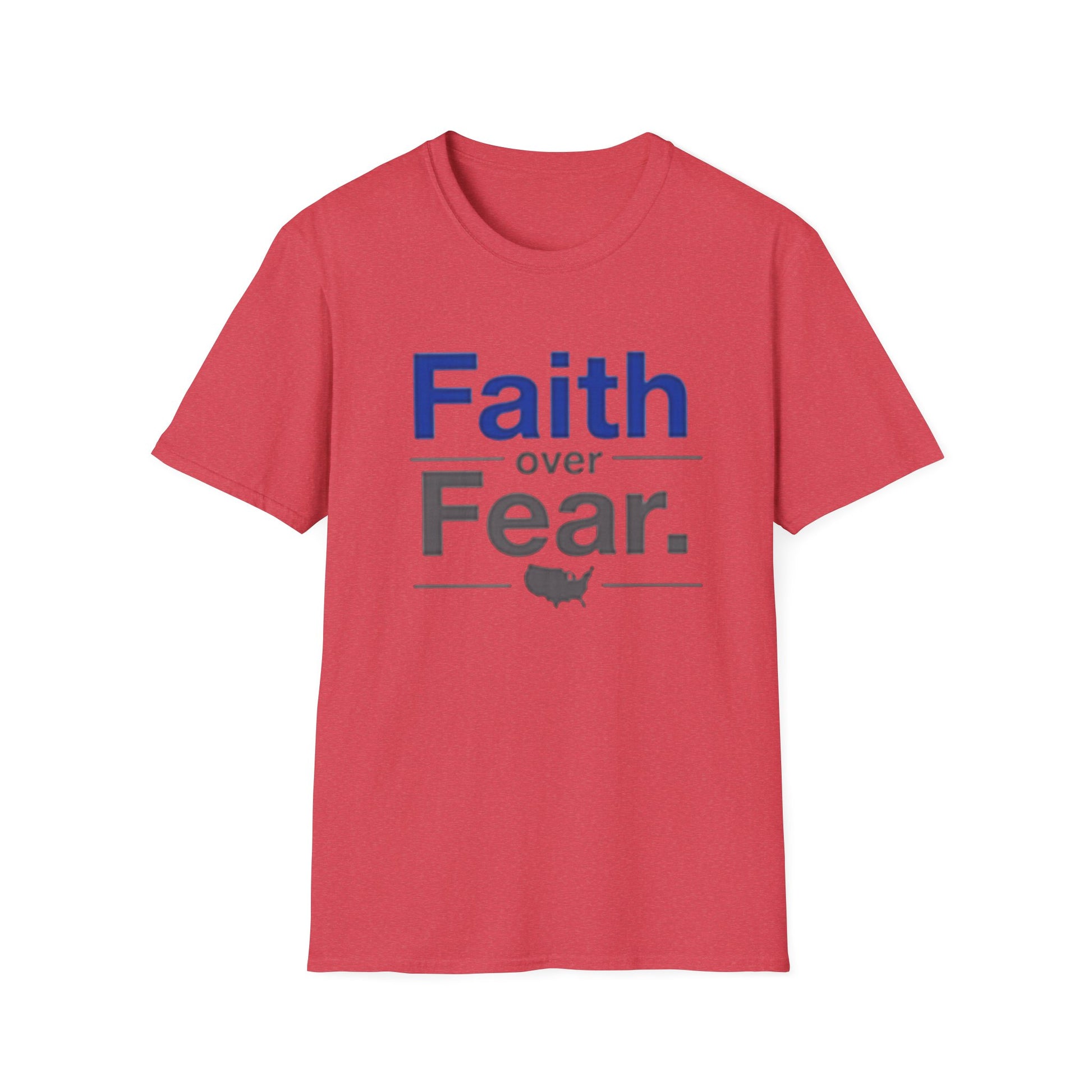 Faith Over Fear Unisex Softstyle T-Shirt | Inspirational Tee for Motivational Gifts, Everyday Wear, Faith, Courage, Positive Vibes - Psychonaut Swag