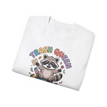 Trash Queen T‑Shirt — Cute Raccoon Recycling Humor Tee