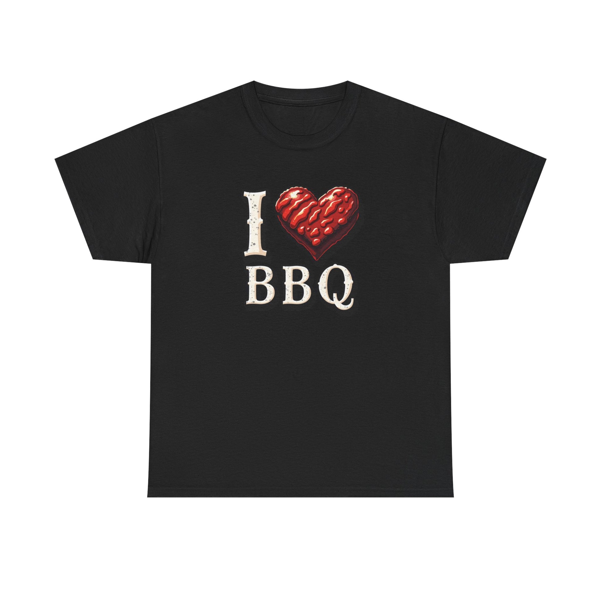 I Love BBQ Unisex Heavy Cotton Tee - Perfect for BBQ Lovers, Summer Cookouts, Grilling Events, Foodie Gift, Casual Wear - Psychonaut Swag