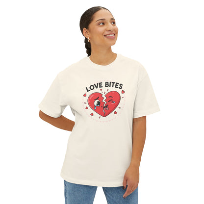 T-Shirt — "Love Bites" Broken Heart Graphic Tee
