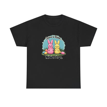 Easter T-Shirt — "Jesus Is Risen, Tell Your Peeps" Cute Peeps Bunny Tee