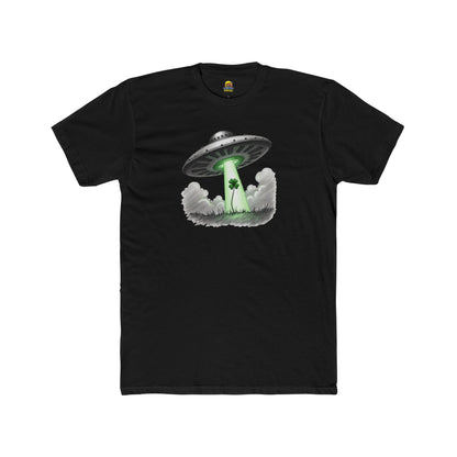 Shamrock Abduction UFO Tee — Green Beam Graphic T-Shirt