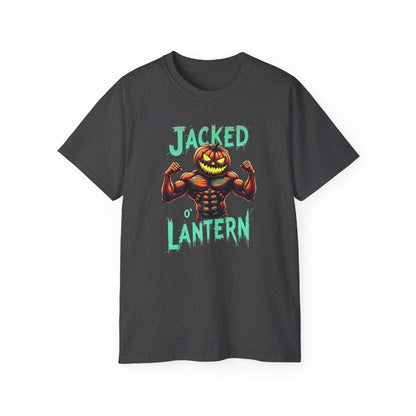 Jacked Lantern Tee | Fun Halloween T-Shirt, Pumpkin Costume Tee, Men's Halloween Shirt, Unisex Graphic Tee, Autumn Apparel