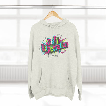 Expectation vs Reality Hoodie — Retro 90s Graffiti 'Defy Expectation' Pullover