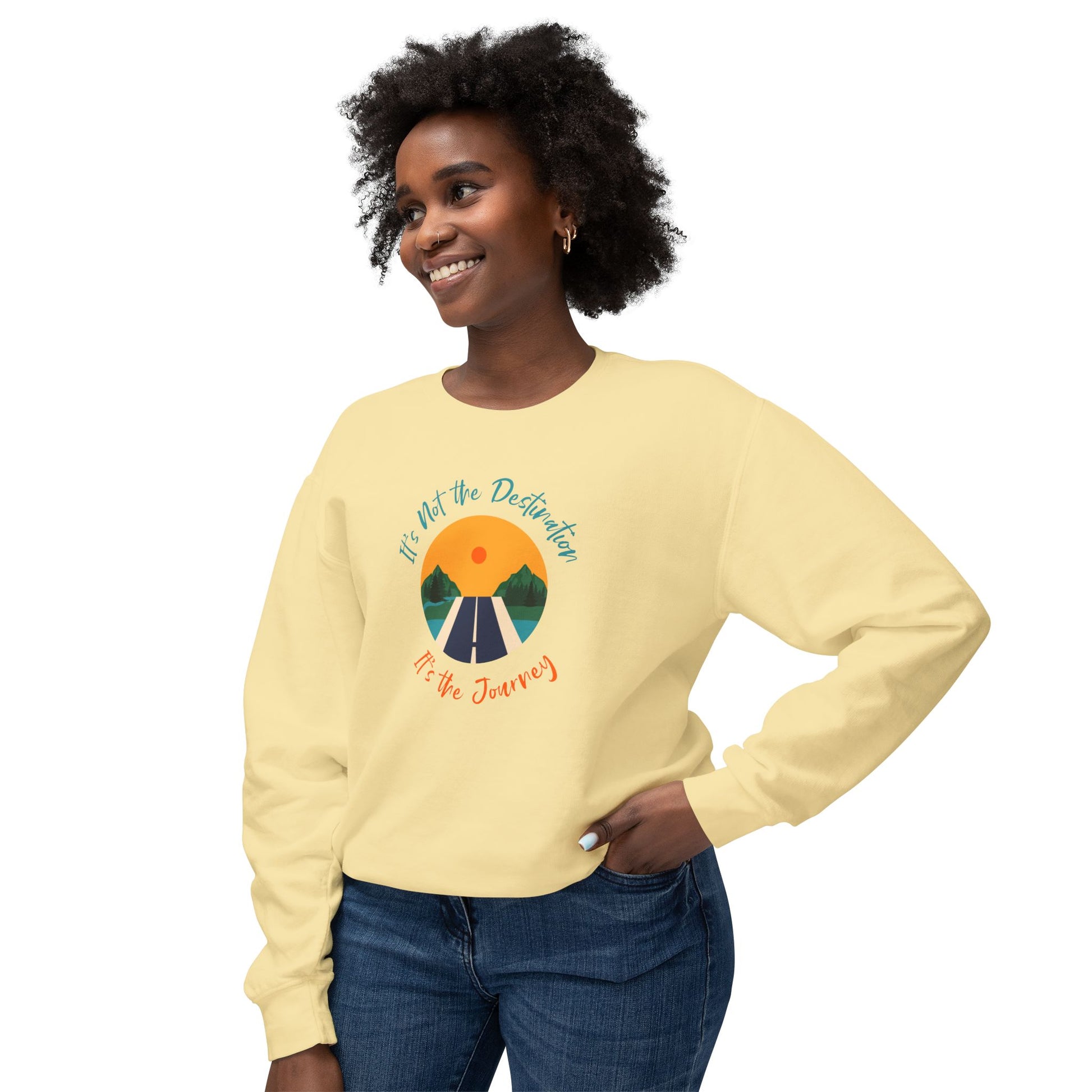 It’s The Journey, Unisex Lightweight Crewneck Sweatshirt - Psychonaut Swag