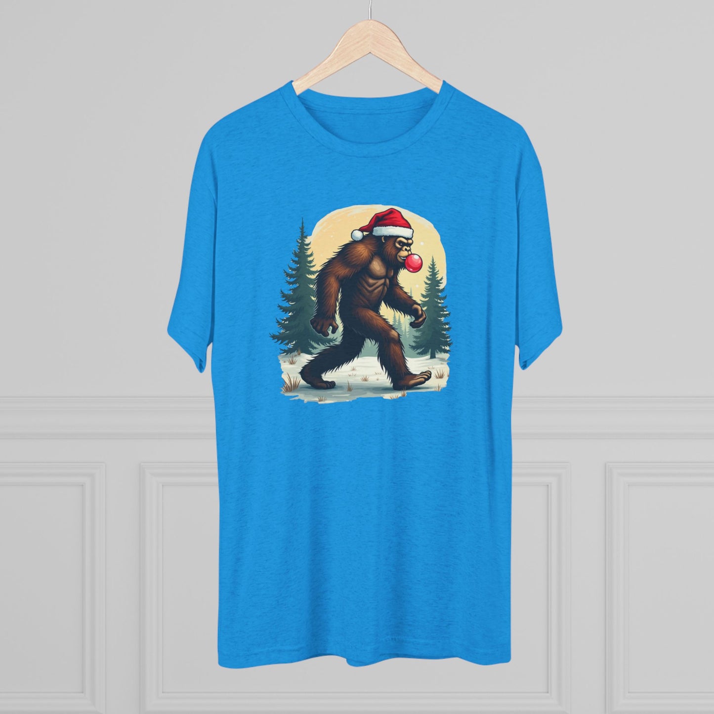 Christmas Bigfoot T-Shirt – Santa Hat Sasquatch Holiday Tee