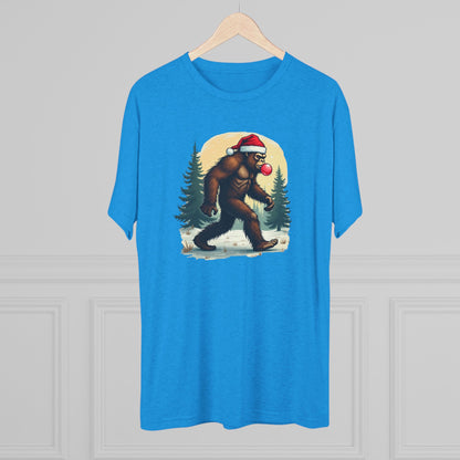 Christmas Bigfoot T-Shirt – Santa Hat Sasquatch Holiday Tee