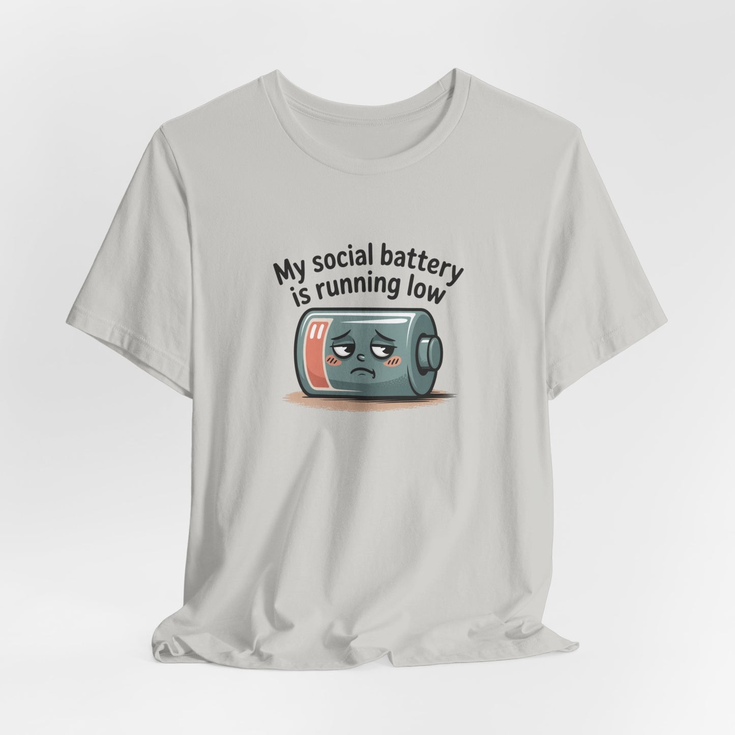 My Social Battery Is Running Low T-Shirt — Funny Introvert Graphic Tee