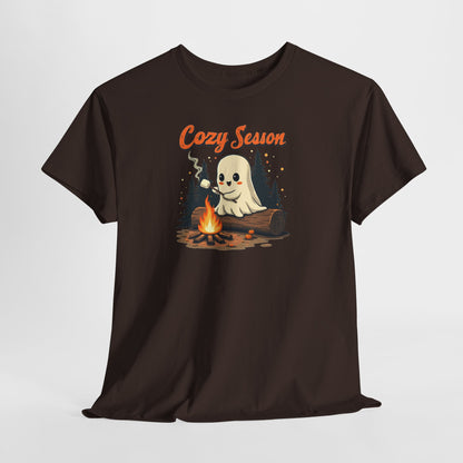 Cozy Season Tee — Cute Ghost Campfire Halloween T-Shirt