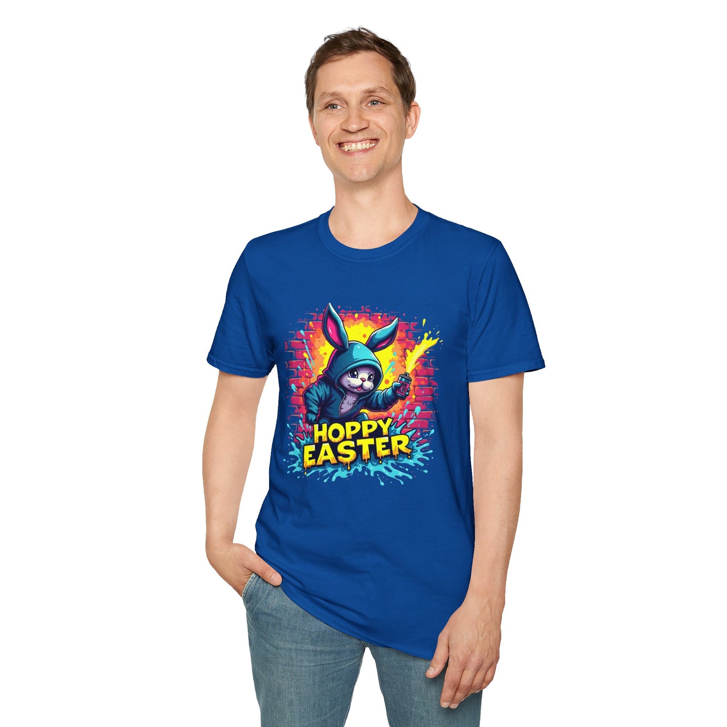 Easter Bunny 'Hoppy Easter' T-Shirt — Colorful Neon Bunny Graphic Tee