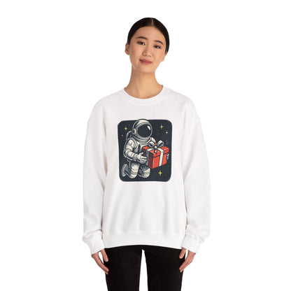 Astronaut holding Gift,  Unisex Heavy Blend™ Crewneck Sweatshirt