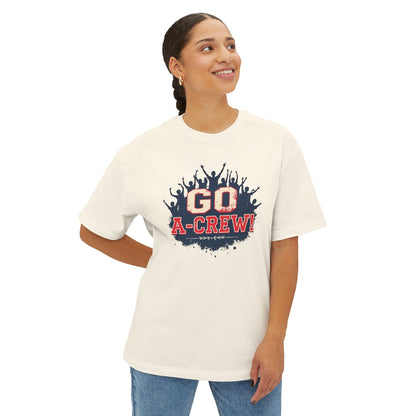 Go A-Crew! Graphic Tee — Team Spirit Oversized Boxy T-Shirt
