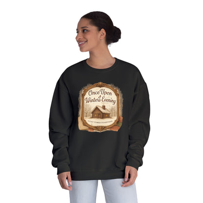 Once Upon a Winter's Cabin, Evening Sweatshirt — Cozy Vintage Holiday Crewneck