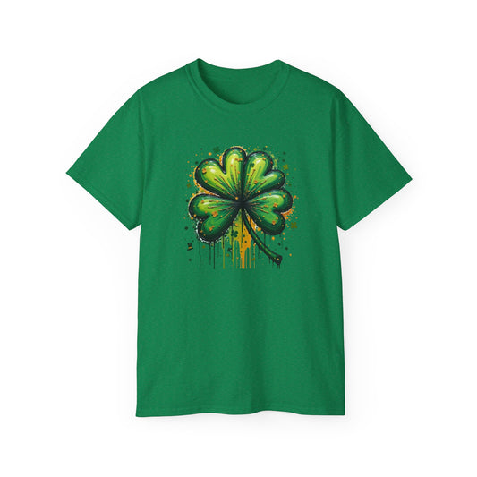 St. Patrick's Day Paint-Splatter Shamrock T-Shirt
