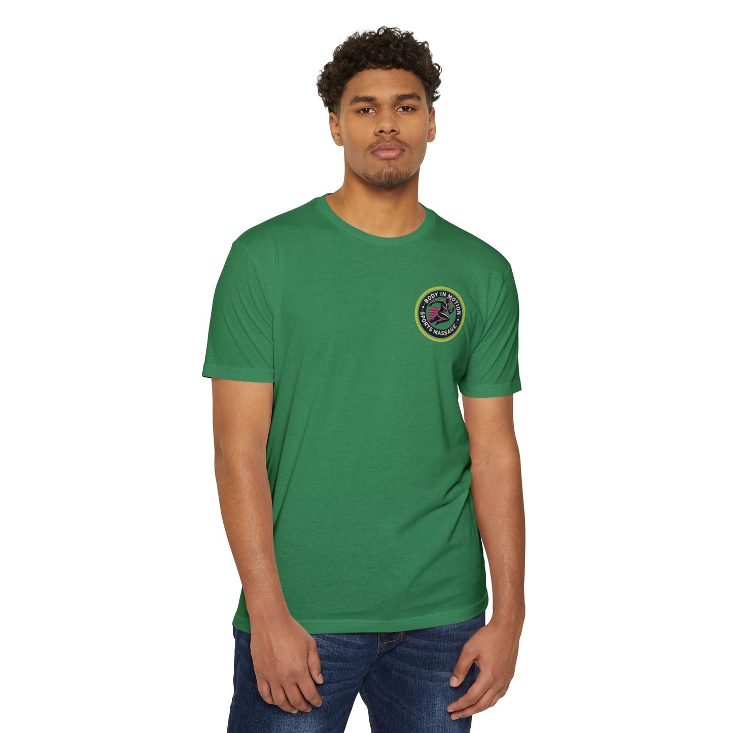 Sports Massage, Retro Camper Badge T-Shirt — Vintage RV Travel Logo Tee