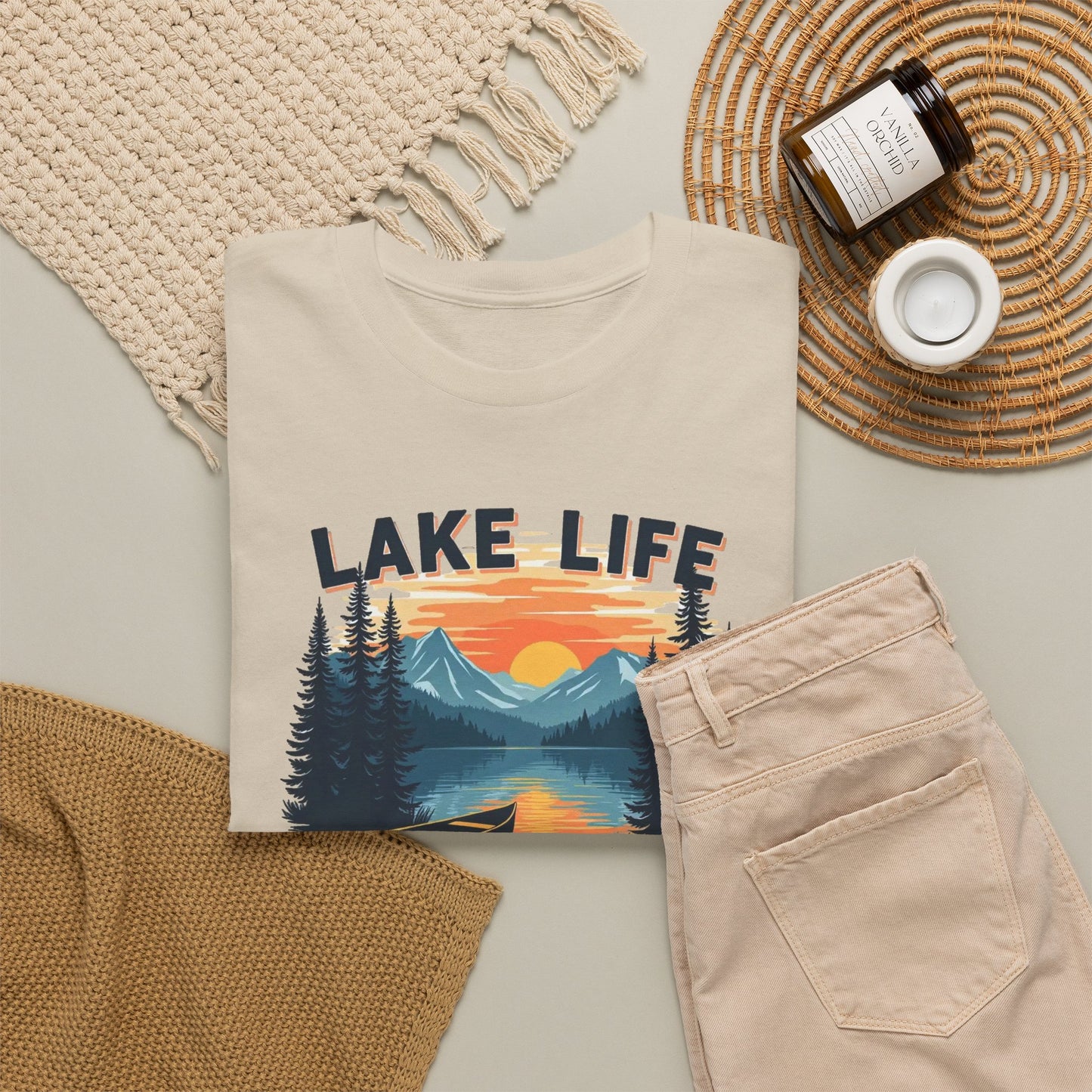 Lake Life Cabin Culture T-Shirt — Vintage Sunset Wilderness Tee