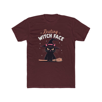 Resting Witch Face Tee - Cute Cat Graphic T-Shirt, Halloween Shirt, Fall Apparel, Unisex Crew Neck, Gift for Cat Lovers