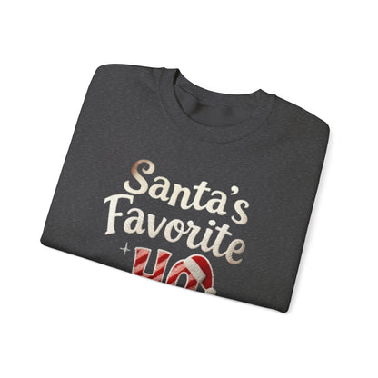 Santa’s Favorite, ugly Christmas sweater Unisex Heavy Blend™ Crewneck Sweatshirt